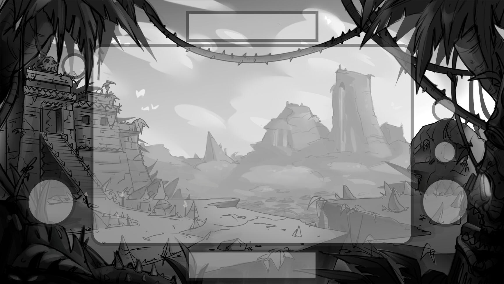 Jungle temple sketch UI
