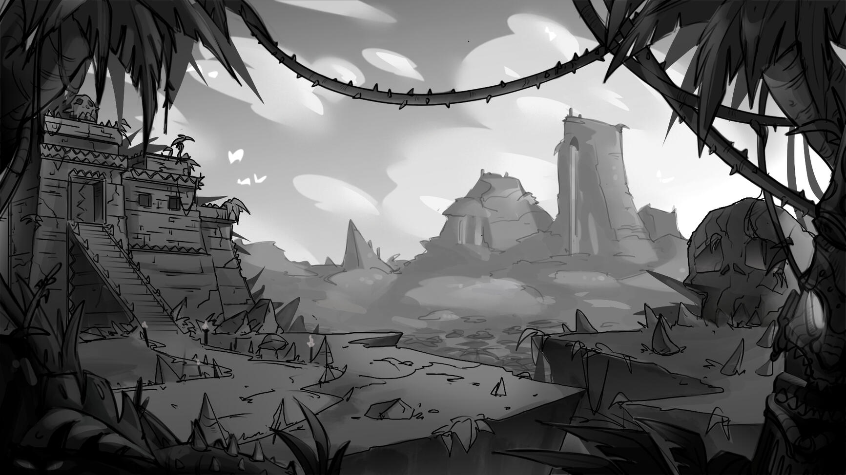 Jungle temple sketch